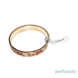 Coach Horse and Carriage Bangle Bracelet Gold Pink Enamel Brass NEW AUTHENTIC