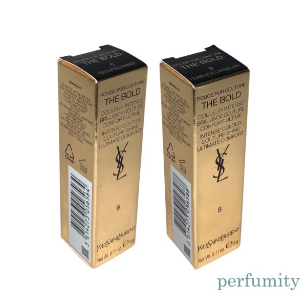 YSL Rouge Pur Couture Bold Lipstick #6 REIGNITED AMBER & #8 FEARLESS CARNELIAN - Image 2