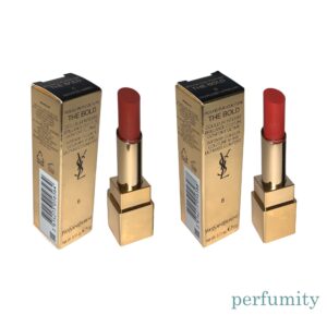 YSL Rouge Pur Couture Bold Lipstick #6 REIGNITED AMBER & #8 FEARLESS CARNELIAN