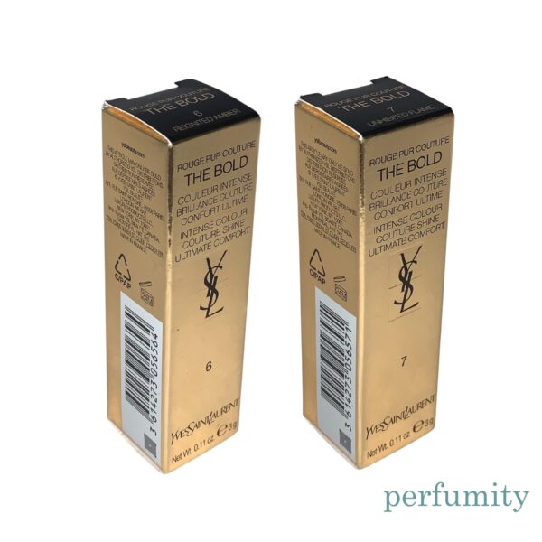YSL Rouge Pur Couture The Bold Lipstick #6 REIGNITED AMBER & #7 UNINHIBITED FLAME - Image 2