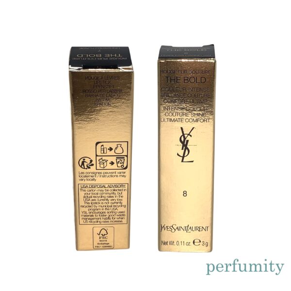YSL Rouge Pur Couture Bold Lipstick#7 UNINHIBITED FLAME & #8 FEARLESS CARNELIAN - Image 4