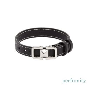 Salvatore Ferragamo Men Black Leather Bracelet New with Tags