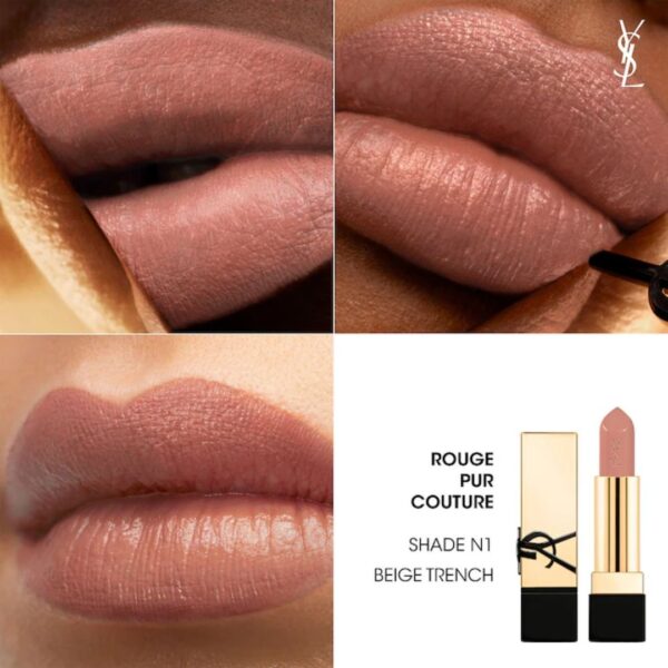 Yves Saint Laurent Rouge Pur Couture Satin Lipstick N1 BEIGE TRENCH 0.13 oz NEW - Image 3